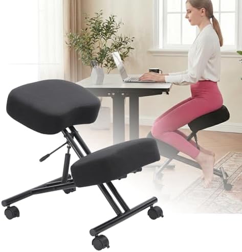 Office Chair - Kneeling Chair Linen Ergonomic Home Office