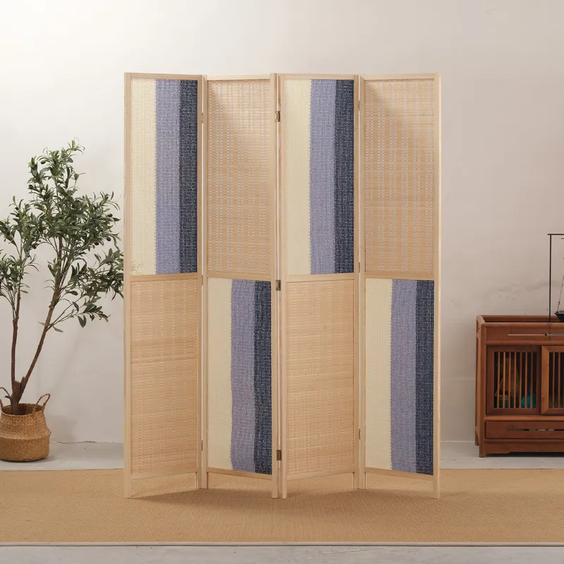 Modern Rattan Folding Screen R - Partition Screen Divider ulasan dan harga