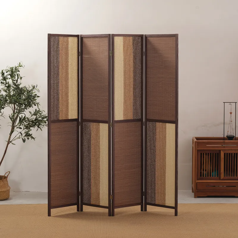 Modern Rattan Folding Screen R - Partition Screen Divider ulasan dan harga