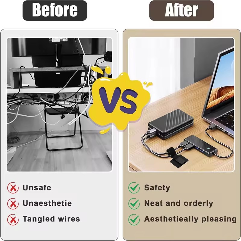 Adhesive Under Desk Cable Ties - Desk Organizer ulasan dan harga