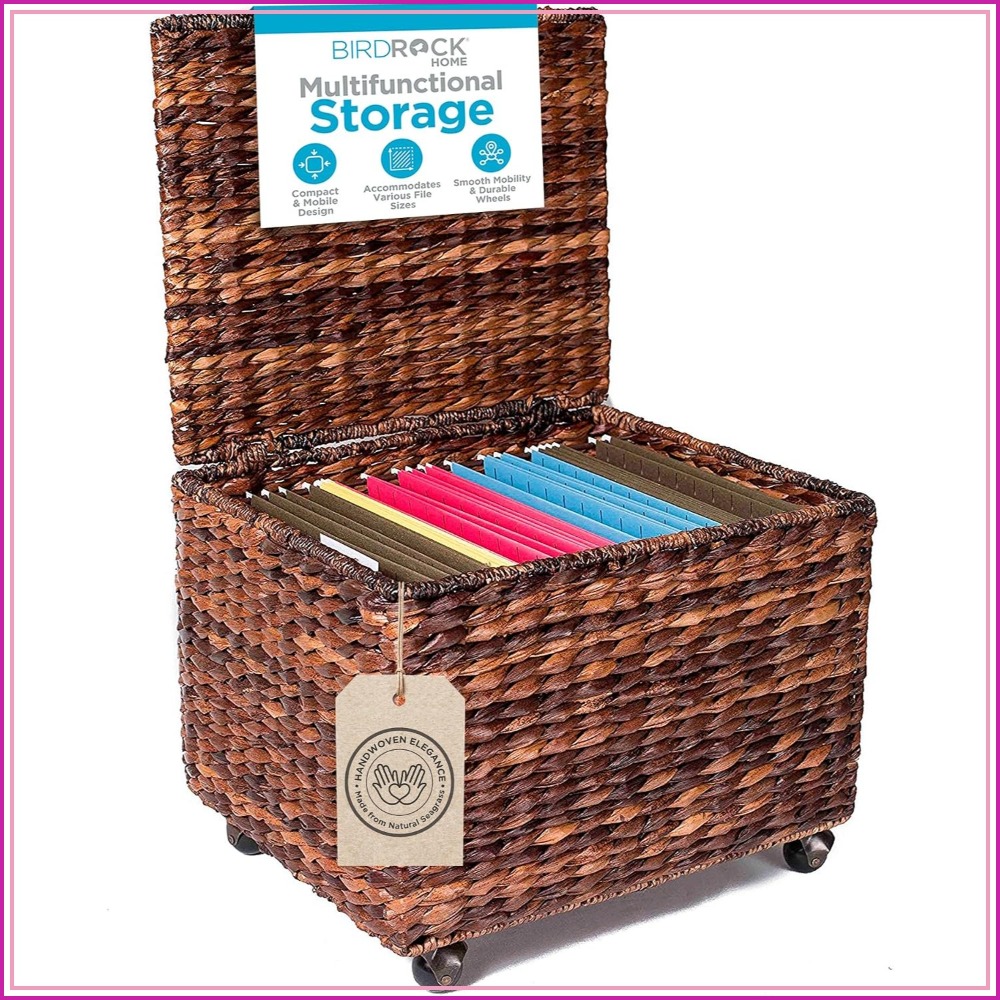 Handwoven Rolling File Cabinet - File Cabinet ulasan dan harga