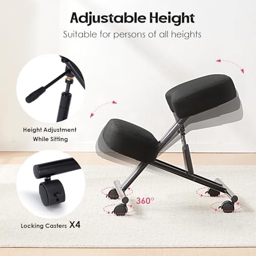 Kneeling Chair Linen Ergonomic - Office Chair ulasan dan harga